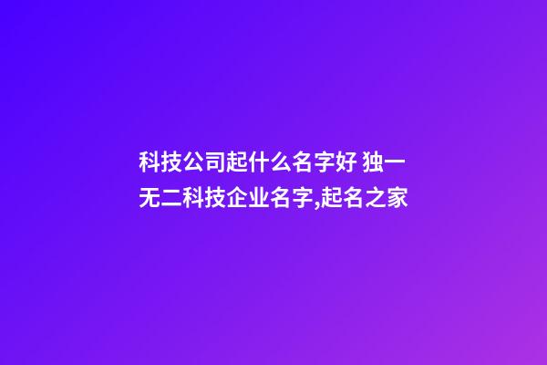 科技公司起什么名字好 独一无二科技企业名字,起名之家